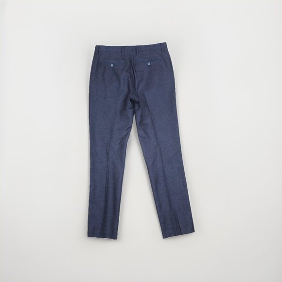 Ted Baker Pants Mens 32x31 Blue Winter Wool Plaid Dress Pants Business Trousers - Picture 2 of 8
